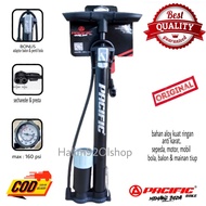 Pompa tangan PACIFIC Pompa Ban Motor Sepeda bola Alloy premium hitam - PACIFIC ORIGINAL
