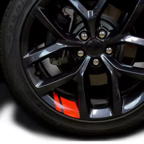 6Pcs Reflective Car Wheel Rim Vinyl Stickers Hash Mark Stripe Racing Wheel Hub Decals for Size 18" -