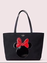 美翻了！女孩夢逸品~Kate Spade 絕版頂級精品迪士尼米妮~黑色吸睛托特包、肩背包、手提包、旅行包、旅行袋