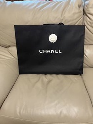 CHANEL 黑色山茶花購物紙袋（大Size）
