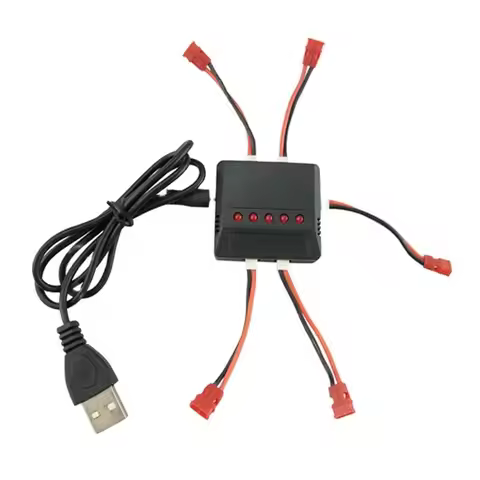 Syma X5UW X5UC X5C 1 In 5 3.7V USB Lipo Battery Balance Charger With Connectors For X5S X5SC X5SW X5