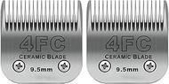 DODAER 2 Pack Detachable Pet Dog Clipper Blades, Compatible with Andis Size 4FC Cut Length 3/8"(9.5m