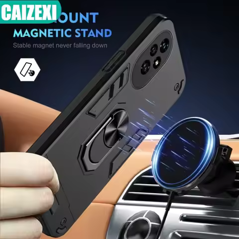 Armor Shockproof Magnetic Ring Stand Holder Case For Honor 200 Lite Honor200 Pro Lens Protect Cover