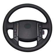 2021Car Steering Wheel Cover Hand-stitched Black Artificial Leather For Land Rover Freelander 2 2007-2012