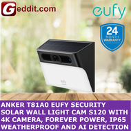 ANKER T81A0 EUFY SECURITY SOLAR WALL LIGHT CAM S120 WITH 4K CAMERA FOREVER POWER IP65 WEATHERPROOF A
