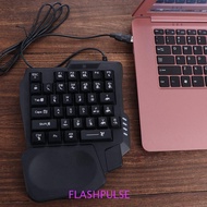 FLASHPULSE Single Hand Keyboard, USB Luminous One Handedly Keyboard, Multifunctional 35 Keys 3 Color
