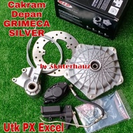 CAKRAM DEPAN DISC BRAKE SET GRIMECA SILVER UTK VESPA PX EXCEL DKK