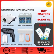 Fogging Machine Disinfectant Spray Gun Handheld Wireless Atomizer Fog Blue Light Nano Sp