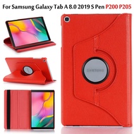 เคส Samsung Galaxy Tap A with s pen 8.0" (2019) /P200/P205 รุ่นมีปากกา  For Samsung Galaxy Tab a 8.0 (2019) P200 P205หมุน360 องศา กันกระแทก ฟิล์มกระจก For Samsung Galaxy Tab A 8นิ้ว (รุ่นมีปากกา)