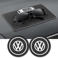 VW Car Coaster Non-slip Water Cup Holder Pads Logo Cup Mat Accessories Golf null Tiguan Hybrid Sharan Multivan  New Beetle  Caravelle up!  Polo Jetta Eos