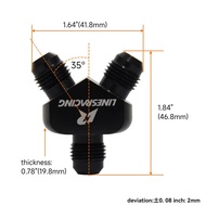 AN6 To -6AN X 2 Aluminium Y block Adapter Fittings Y Adapter Black/Blue/Red