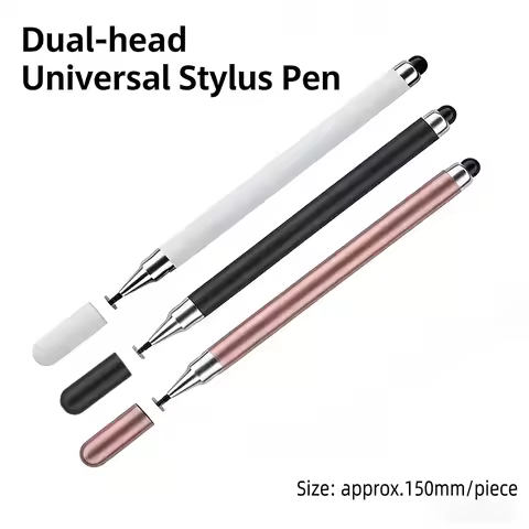 2-in-1 Universal Stylus Pen for PC & Tablet, Dual Silicone Tips, Compatible with iPad, iPhone, Huawe