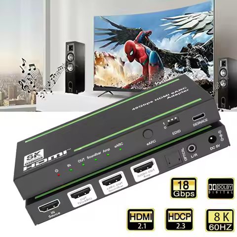 HDMI-compatible Audio Extractor Repeater Audio Adapter eARC HDMI-compatible Extender Switcher Game l