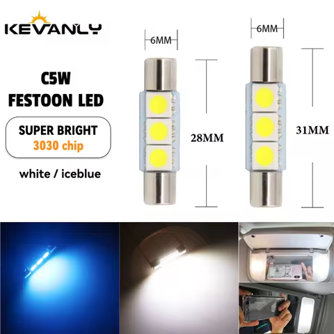 10Pcs Error Free C5W C10W LED Bulb 28mm 31mm Car Interior Reading Light Festoon Auto Dome License Pl