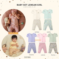[TOMS] BOHOPANNA (1 Set) Baby Set Sleeves Girl | Baby Girl Shorts and Long Pants Set (0-2 Years)