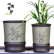 Yixing Purple Sand Flower Pot Orchid Junzilan Hanging Orchid Bonsai Green Plant Flower Large Ceramic Pot Free Shipping