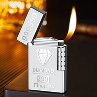 Bật Lửa Gas Đá Dupont Kim Cương 999 ( Màu Vàng Bạc - Xài Gas - Lửa Thường )