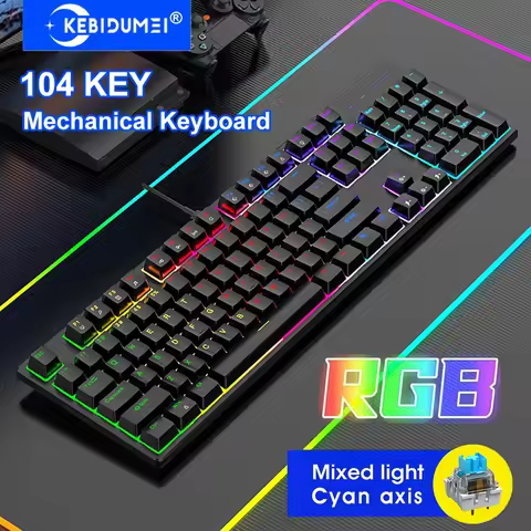 16 RGB Mechanical Keyboard Wired 104Key Gaming Keyboard Esports Keyboard Hot-Swappable Ergonomic Key