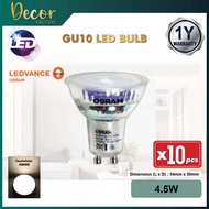 OSRAM [SET 10pcs] OSRAM GU10 LED Bulb 4.5W 827 840 865 GU10 240V LED Bulb Mentol Lampu