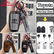 Toyota Wood Texture Car Key Shell Key Case Zinc Alloy Key Cover Smart Key Case Protector Car Accesso