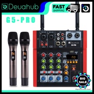 Deuahub G5PRO Audio Mixer 5-Channel Includes 2 metal wireless microphones EQ Effect DSP Signal USB