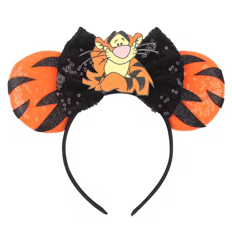 Cartoon Piglet Tigger Hair Accessories Women Disney Winnie the Pooh Bear Ears Hairbands Kids Eeyore 