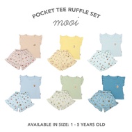 Mooi Girls Suits Ruffle Pocket Tee