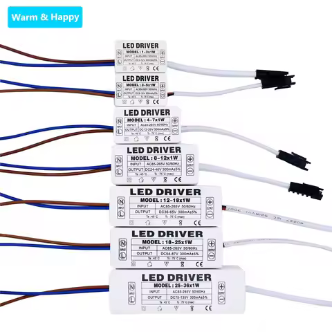 LED driver 300mA constant current 220V LED power supply with shell connection port for 1w~8w 12w 18w