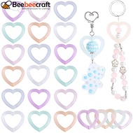 1set 50pcs Luminous Acrylic Bead Frame Glow In The Dark Heart Mixed color 37.5x41x5mm Hole: 2mm Inne