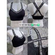 Sports Bra Woven Fabric With Crossed Straps SIZE S Bust 32-34"