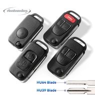RINABONSINY Remote Key , 1/2/3/4 Buttons Flip Car Key Cover, Durable Folding HU39 HU64 Key Shell  fo