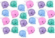 Curious Minds Busy Bags Set of 24 Narwhal Ocean Sea Animal Mochi Squishy - Adorable Cute Kawaii - Individually Wrapped Toys - Sensory, Stress, Fidget Party Favor Toy (Set of 24 (2 Dozen))