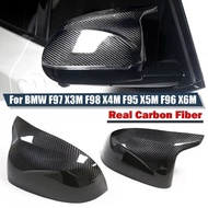 For BMW F97 X3M F98 X4M F95 X5M F96 X6M Real Carbon Fiber Car Sticker Rearview Side Mirror Cover Win