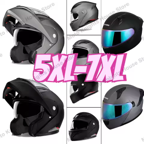 5XL-7XL Large Size Motorcycle Helmet Modular Flip Up Full Face Helmet Men Riding Gear Bluetooth Comp