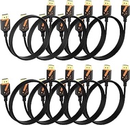 RyzzRooa DisplayPort Cable 6 Feet, 10-Pack DP to DP Cables 4K@60Hz, 2K@165Hz, 2K@144Hz, Display Port Cable Male to Male with Support 3D, HDR for Gaming Computer TV Monitor Docking Station