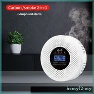 [HOMYLcfMY] 2 in 1 Smoke & CO Leak Detector LCD Display Detector Portable CO Alarm Detector CO Monit