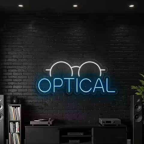 Optical Glasses Neon Sign,Glasses Optical Neon Wall,Big Size Optical Store Neon Sign,Eyewear Neon De