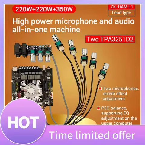 ABFN-ZK-DAM L1 Digital Power Amplifier Board Stereo 2X220W+350W Subwoofer Bluetooth Amplifier Module