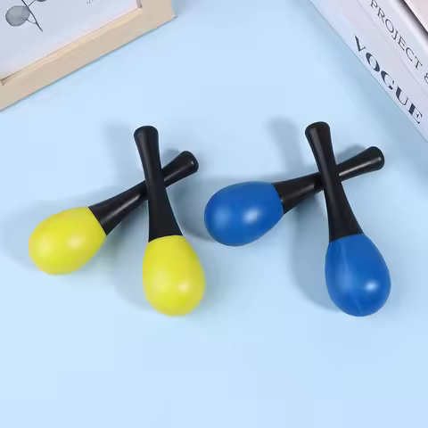 New 2Pcs Plastic Maracas Sand Hammer Rattle Shaker Percussion Musical Instruments Toys For School Pe