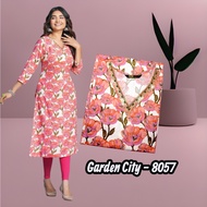 MSCC Straight Kurtis Rayon&Cotton Plus Size (Diya Garden City)  Size 3XL, 4XL, 5XL,6XL Only️ READY S