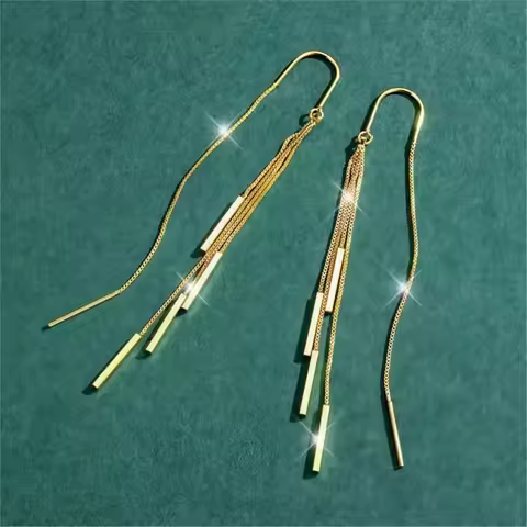 Simple Fashion Golden Tassel Earring for Women High-quality Fashionable Earings Daily Wear or Party 