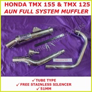 ╲ — ◺ TMX 125 & TMX 155 New Full System Open Muffler AUN , Stainless Open PIpe