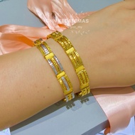 EMAS 375 RANTAI TANGAN PETAK KLCC 375GOLD BRACELET T61 3 LINE
