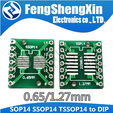 10pcs SOP14 SSOP14 TSSOP14 to DIP14 Pinboard SMD To DIP Adapter 0.65mm/1.27mm to 2.54mm DIP Pin Pitc
