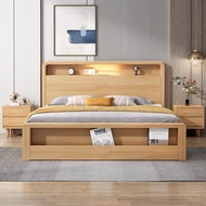 Bilik tidur utama minimalis moden dengan katil double 1.8m, katil hotel dengan ruang simpanan di tep