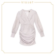 KLOSET Glitter Strap Mini Dress (AW19-D017) ชุดเดรสสั้น แขนยาว