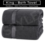 Tuala Mandi Jumbo Putih 90x180cm Kapas 950gms l White Jumbo Bath Towel 90x180cm Fine Cotton 950gms