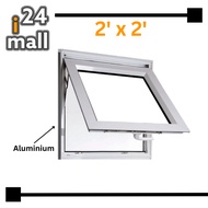 Aluminium Casement Window With Glass Toilet Window Top Hung Window / Tingkap Bilik Air 2' x 2'