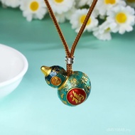 New Chinese Enamel No. 7445 Pure Silver Pendant Men Women Necklace Necklace Chinese Style Gold-Paint