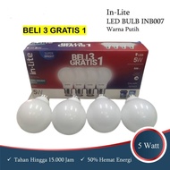 INLITE INB007 LED BULB 5W 7W 9W 12W 15W 18W BUY 3 GET 1 FREE - 5 WATT